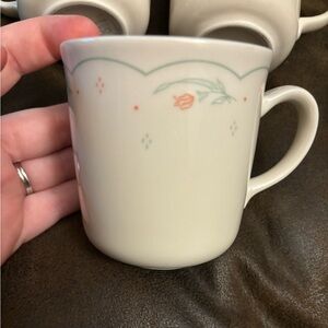 Vintage Calico Rose Corning Cups